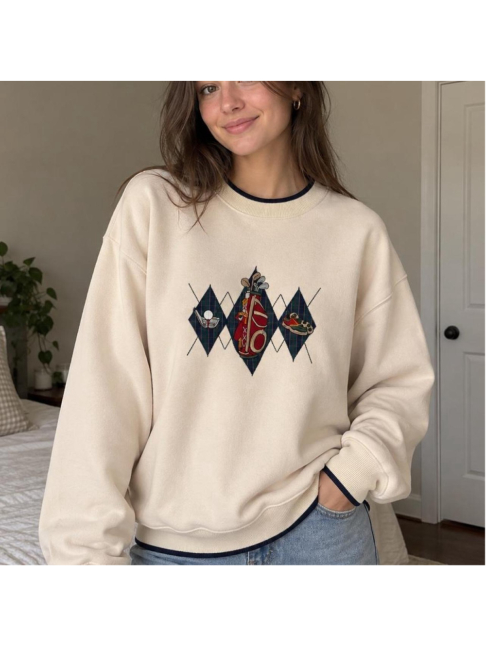 Vintage Golf Crewneck Preppy Golfcore Cream L

Vintage cream golf crewneck with